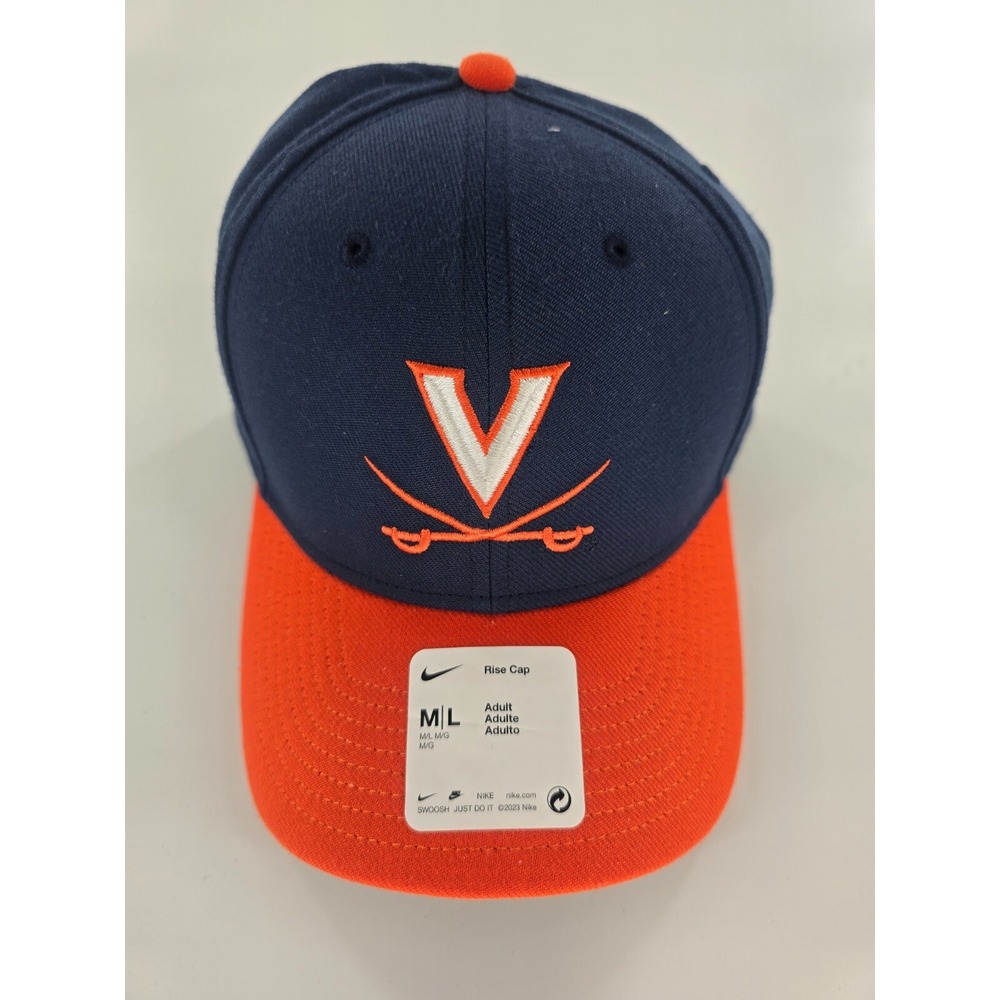 University Of Virginia Nike Rise Cap New Size M/L Adult Orange Blue Hat NWT